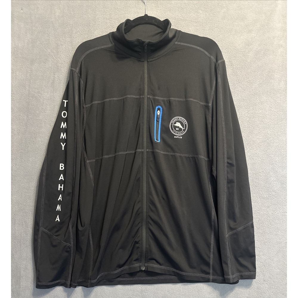 Tommy Bahama IslandActive Kakoa Beach Full Zip Jacket Mens L Black Performance